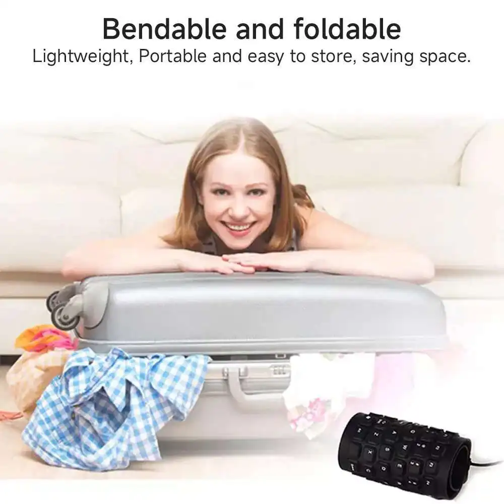 Hot Selling Portable Foldable Silicone Wired Soft Keyboard, Waterproof, Dustproof, Multilingual Version, 85 Key Keyboard