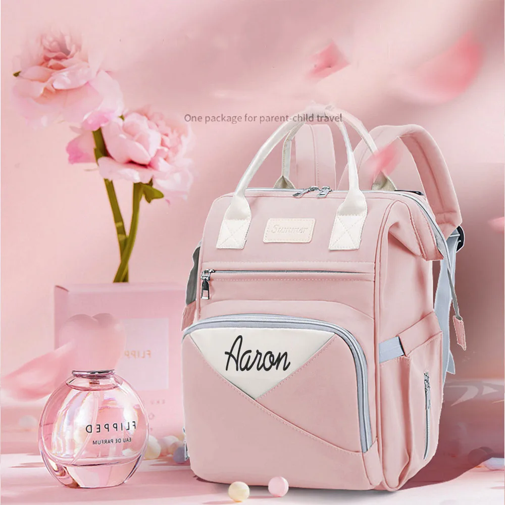 

Personalized Mother And Baby Bag, Multifunctional Leisure Mommy Bag, Large Capacity Backpack For Strolling Children Outside