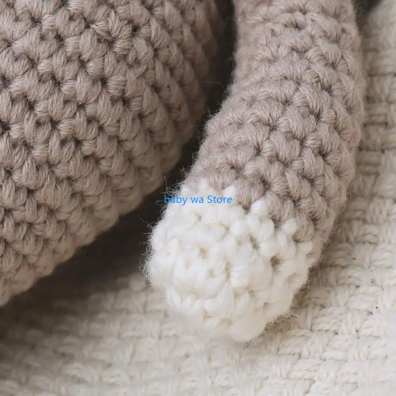 

Handmade Crochet Sleepy Deer Stuffed Animal Knit Soft Doll Toy Birthday Gift 4XBD