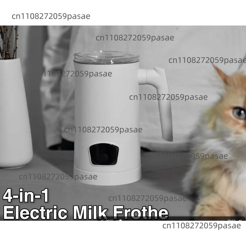Electric automatic milk frother and steamer with stainless steel case, 4 in 1 function, capacity 350ml