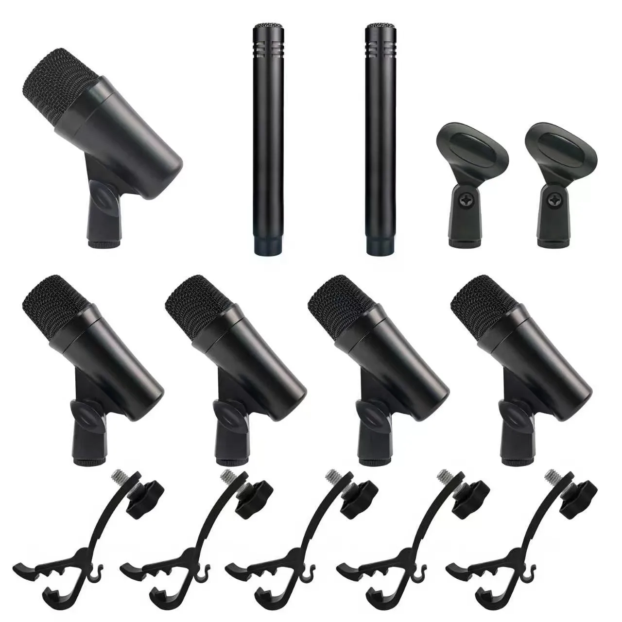 Drum Mic Kit 7-Piece, Dynamic Bass and Condenser Microphones for Drum Set, Jazz Drum, Percussion, 7C Microphone System