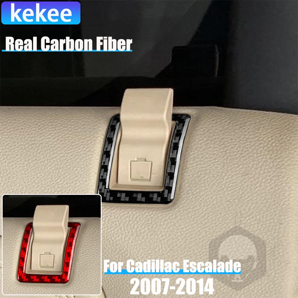 

Real Carbon Fiber Car Accessories Door Lock Frame Decorative Cover Soft Sticker For Cadillac Escalade EXT ESV 2007-2014