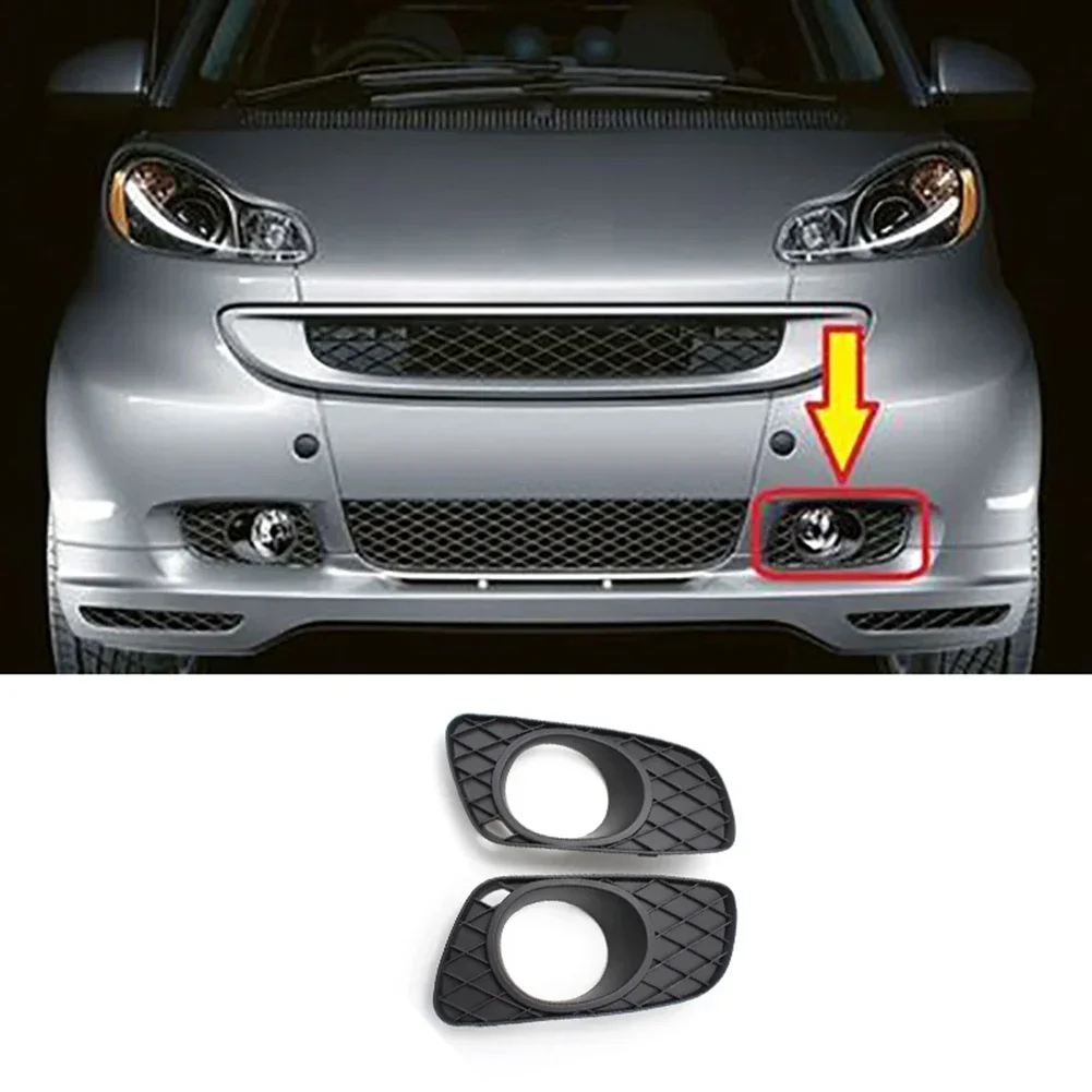 For Smart For Fortwo 451 07-14 Front Fog Light Lamp Cover Frame ABS Black Car Accessories 4518260118 4518200218