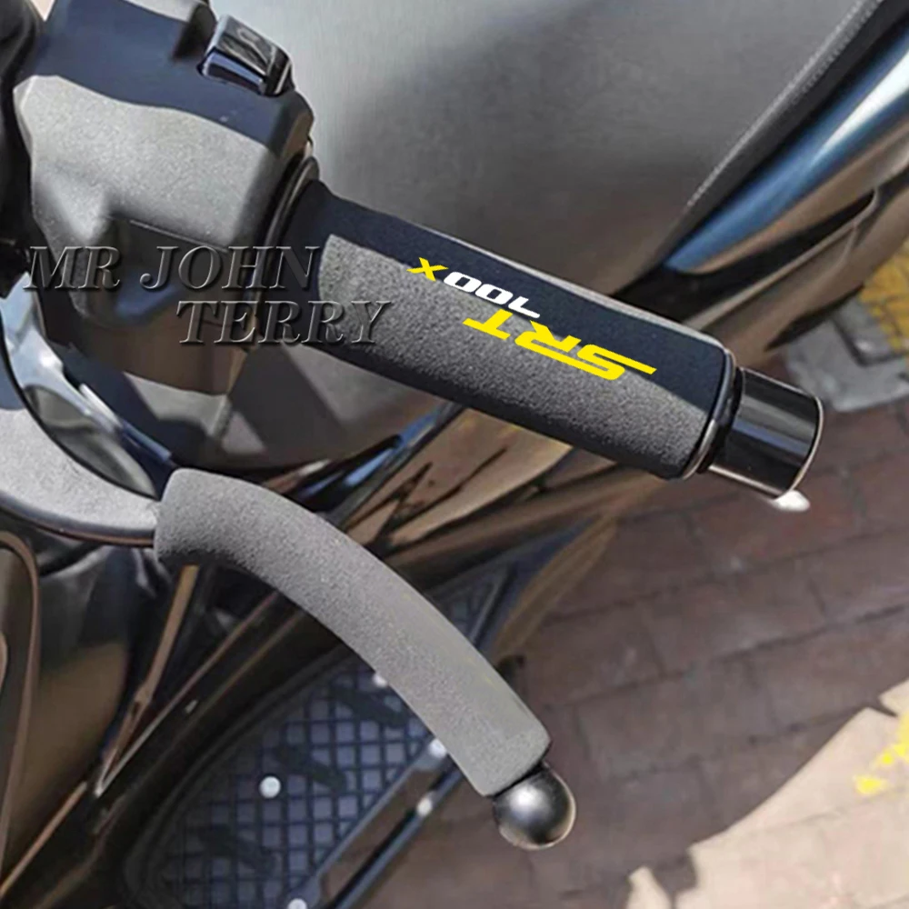 ل QJ موتور SRT 700X 2024 دراجة نارية غطاء مقبض للصدمات دراجة نارية الإسفنج قبضة عدم الانزلاق مقبض مقود دراجة غطاء الإسفنج