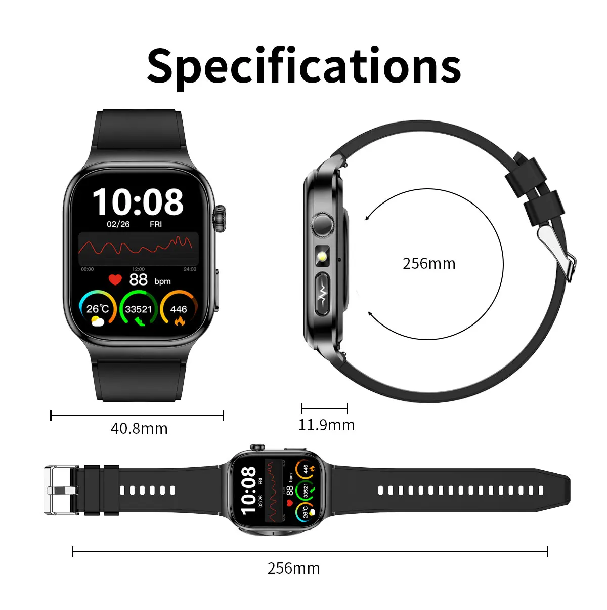 2026 Neue Krankenhausqualität Gesundheits-Smartwatch Körperfett EKG Blutsauerstoff Blutdruck Gesundheits-AMOLED-Bildschirm HD-Anruf Sport-Smartwatches für Herren – Detail 37