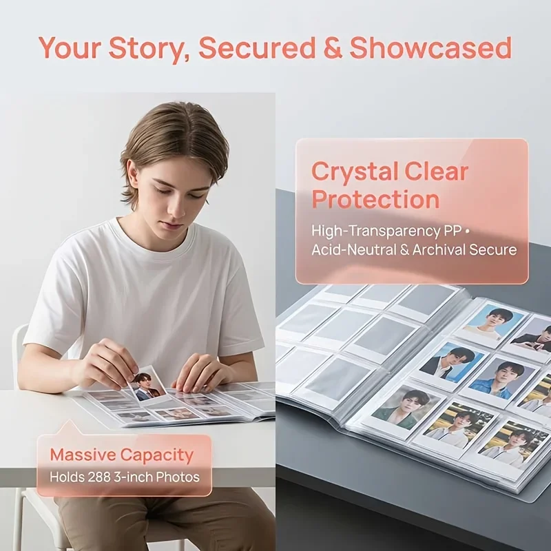 756-Slot/288-Slot Photo Album for 3-inch Cards - Nine-Grid Picture Book, for Postcards,Game Cards for, Photo Storage