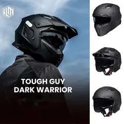 USA Original ILM Motorcycle Helmet Retro Detachable Full Face Helmet DOT ECE Certification Retro Men Cascos Para Moto Casco Moto