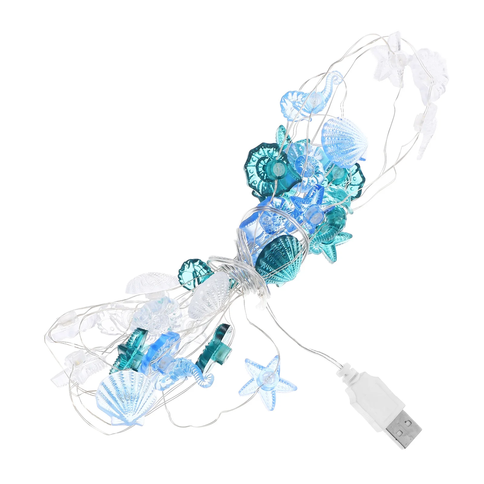 نجمة البحر قذيفة سلسلة ضوء المحيط تحت عنوان Led مصباح الساحلية ديكور الحفلات للمنزل حديقة مهرجان لوازم الديكور #3