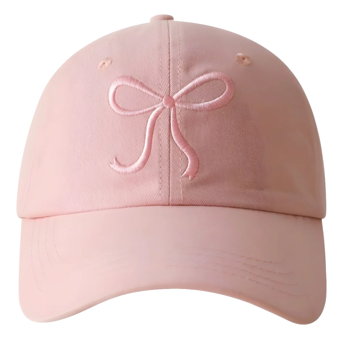 Cute Korean Ins Baseball Cap Women Bow Design Sweet Romantic Pink Soft Top Hat Fashion Adjustable Snapback