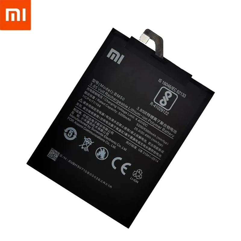 Xiaomi-BM50 Battery for Smart Phone, 100% Original, BM50, 5300mAh, Mi Max 2, Max2, Batteries, Accumulator, Tools