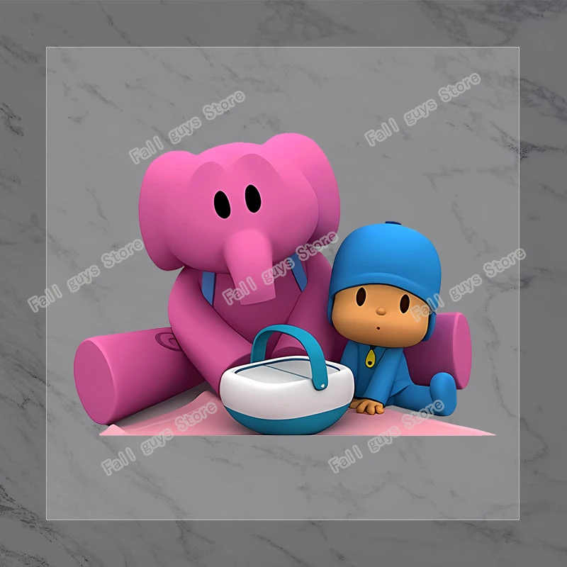 Pocoyo Wärmeübertragungsaufkleber Niedliches Elly Pato Shirt DIY Dekoration Applikation Cartoon Bügelaufkleber Lustiges Geburtstagsgeschenk – Detail 4