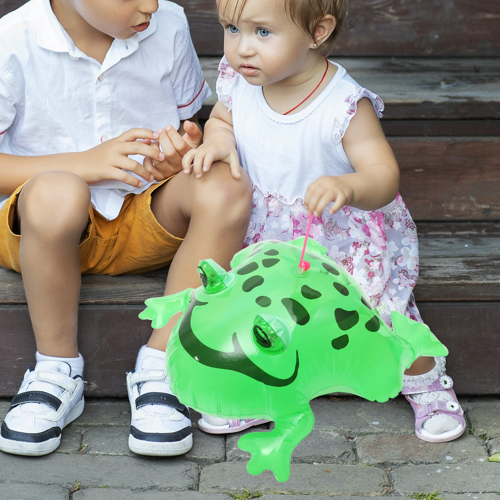 2 قطعة نفخ توهج ترتد الضفادع لطيف الضفدع شكل الطرف الديكور الضفدع بالونات نطاط حبل نفخ الضفادع لعبة