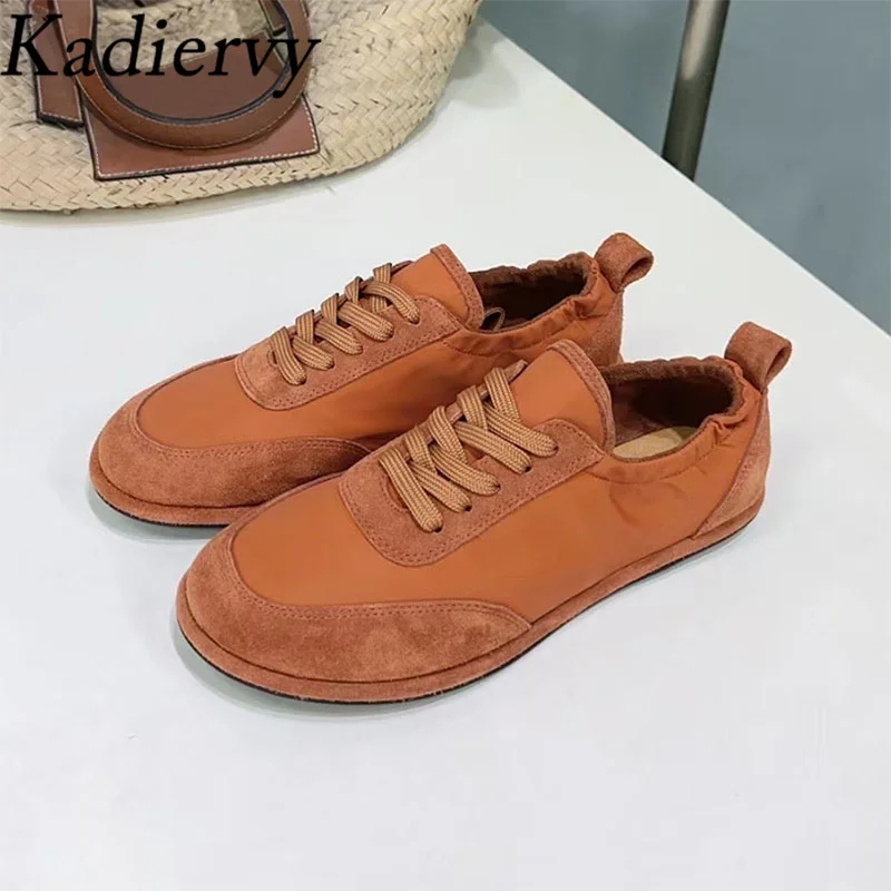 

Spring Autumn Sneakers Women Round Toe Lace Up Outdoor Running Shoes Woman Suede Patchwork Leisure Sports Shoes Woman