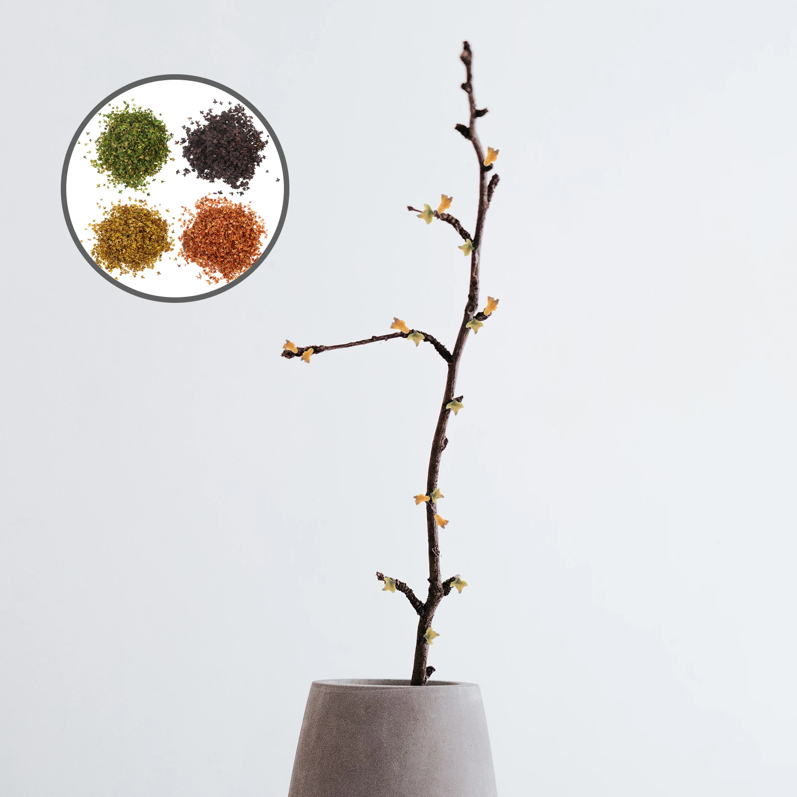 

4Packs Realistic Miniature Simulation Leaves Artificial Plant Ornament Decoration for Garden Home Office DIY Landscape Prop