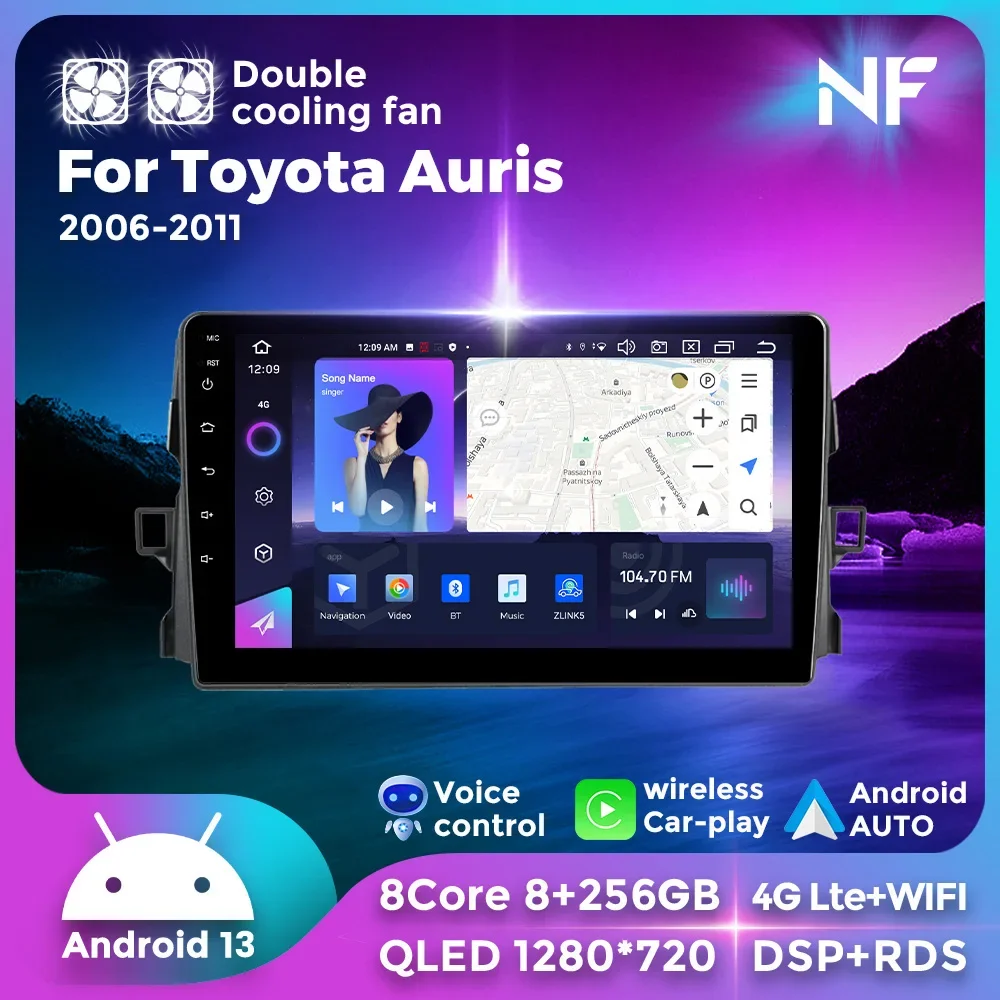 

Support Carplay Auto Android 13 Car Radio for Toyota Auris 2006 2007 2008 2009 2010 2011 GPS Navigation Multimedia Player Stereo