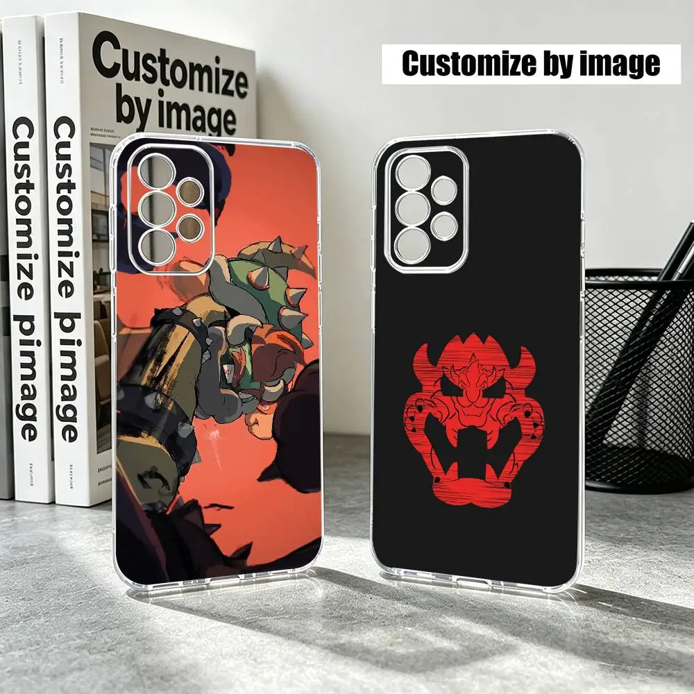 Super-M MarioS Bros cartoon  Bowser  Phone Case Transparent Silicone Soft For Samsung S25,S24,S21,S22,S23,S30,Ultra,S20,Plus,Fe