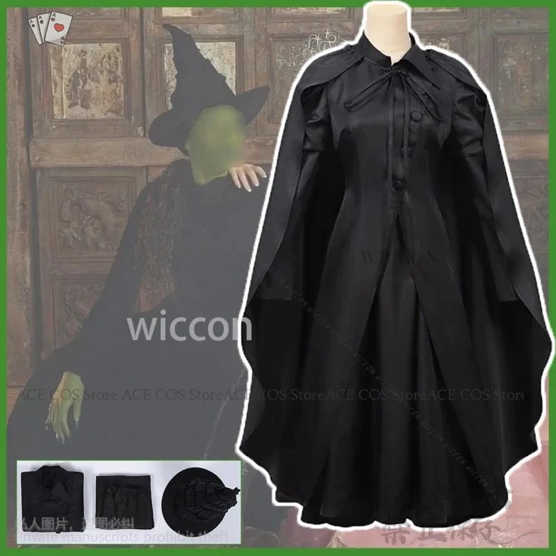

NewMovie Wicked Elphaba Косплей Аниме Готическая Лолита Платье Костюм Ролевая Шляпа Ведьмы 2024 Новая Ролевая Игра Для Хэллоуина Customiz
