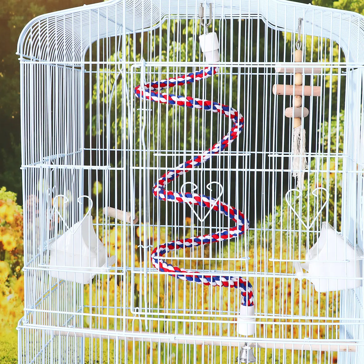 Colorful Cotton Rope Swing Perch Bird Climbing Rope Eco Friendly Training Chew Parrot Cockatiel Balance Coordination