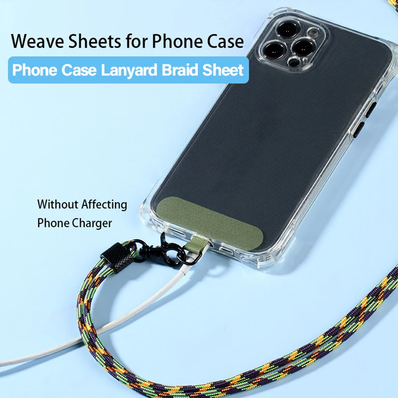 Mobile Phone T-shaped Strap Plate Sheet Cellphone Case Braid Lanyard Accessories Weave Card for iPhone12 13 14 15 Xiaomi Samsung