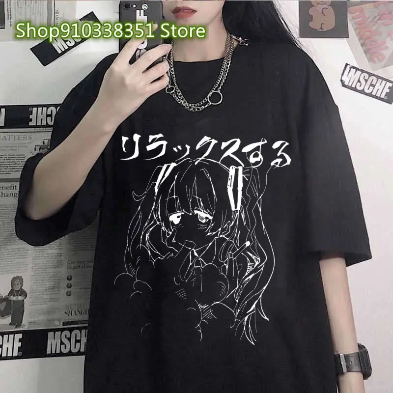 Women T-shirt 90s Vintage Hip Hop Streetwear Kawaii Anime Girls Print Clothing Casual Tops Women‘s T Shirt Japan Y2K Goth Punk