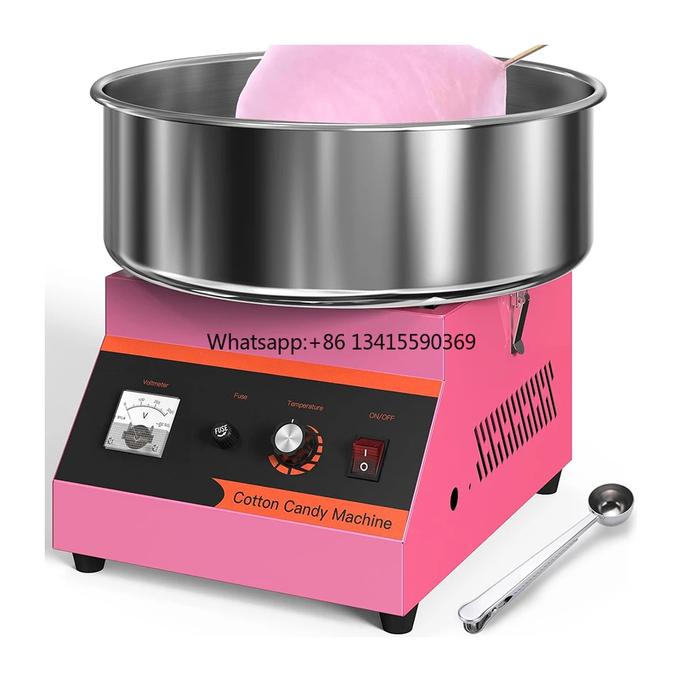 

MHT2 Electric Cotton Candy Machine 1000W Commercial Retro Candy Floss Maker with Sugar Scoop and Stainless Steel Bowl