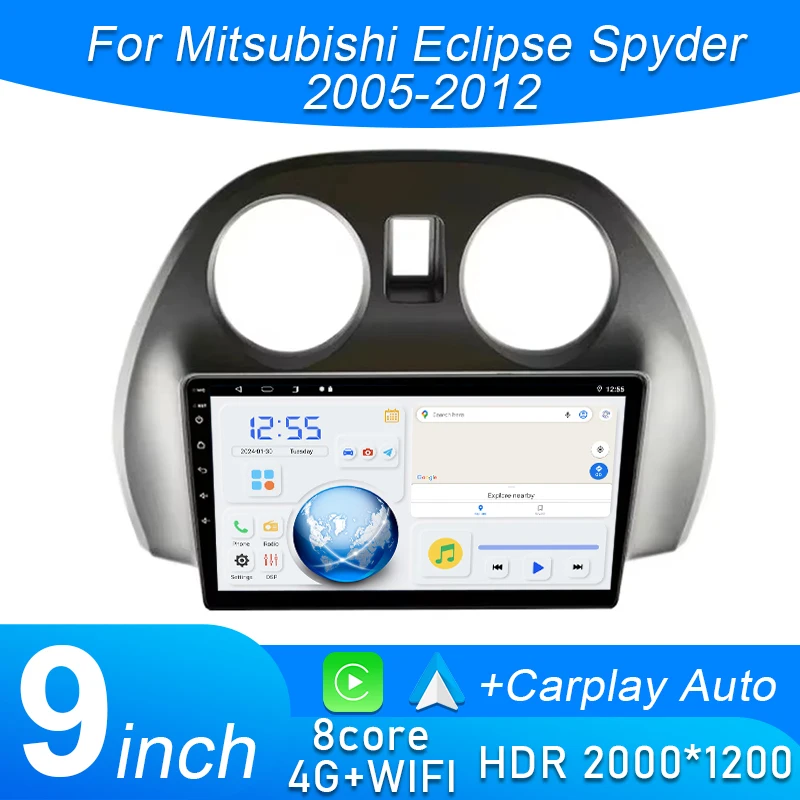 

For Mitsubishi Eclipse Spyder 2005-2012 Auto Radio GPS Navigation Carplay Wirerless Multimedia Video Player Touch Screen 4G WIFI