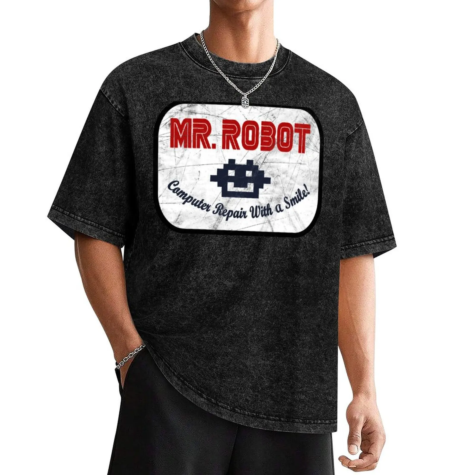 

Mr Robot - Computer Repair With A Smile T-Shirt aesthetic clothes summer clothes football t shirt Blouse mens designer clothes