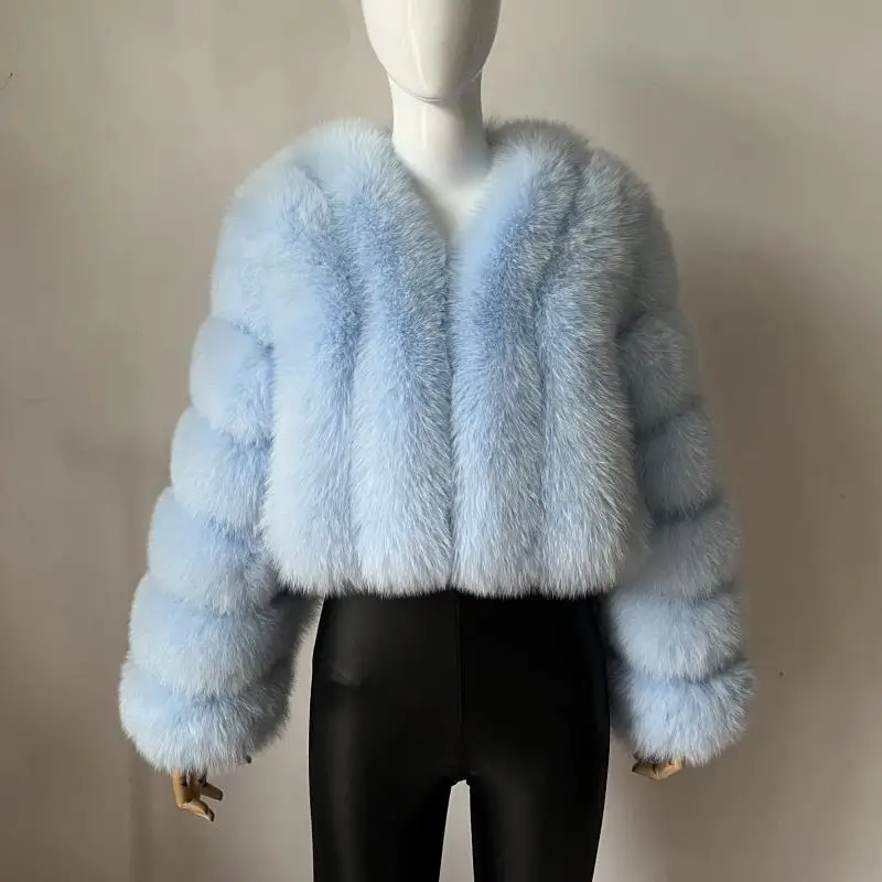 2023 New Short Style Real Fox Fur Coat Winter Woman Natural Warm Fashion Luxury
