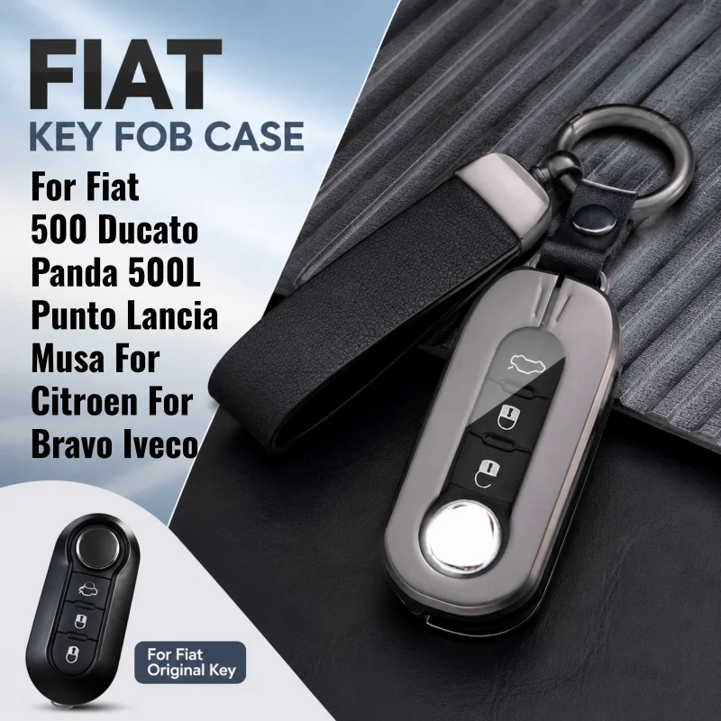For Fiat 500 Ducato Panda 500L Punto Lancia Musa For Citroen For Iveco Car Key Case Cover