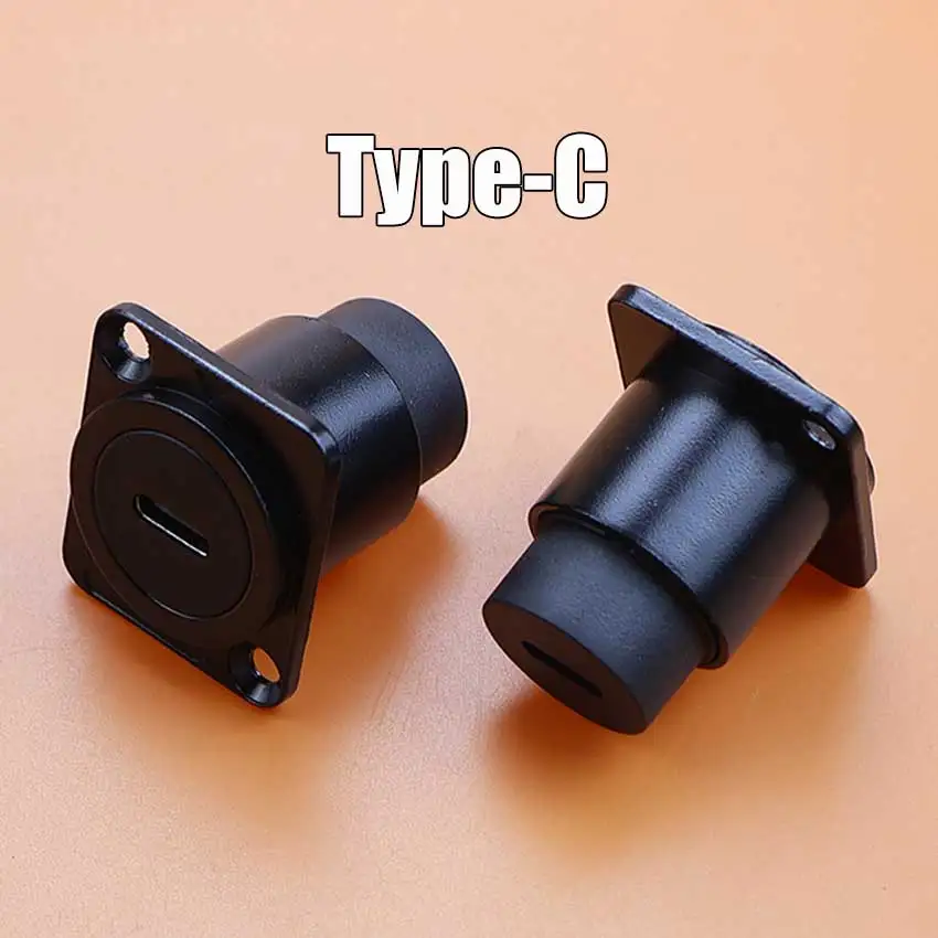 1pcs Metal D Type Module RJ45 CAT6 USB 2.0 3.0 Type C HDMI-2.0 Jack Socket Through Network Panel Mounting Electronic Connector
