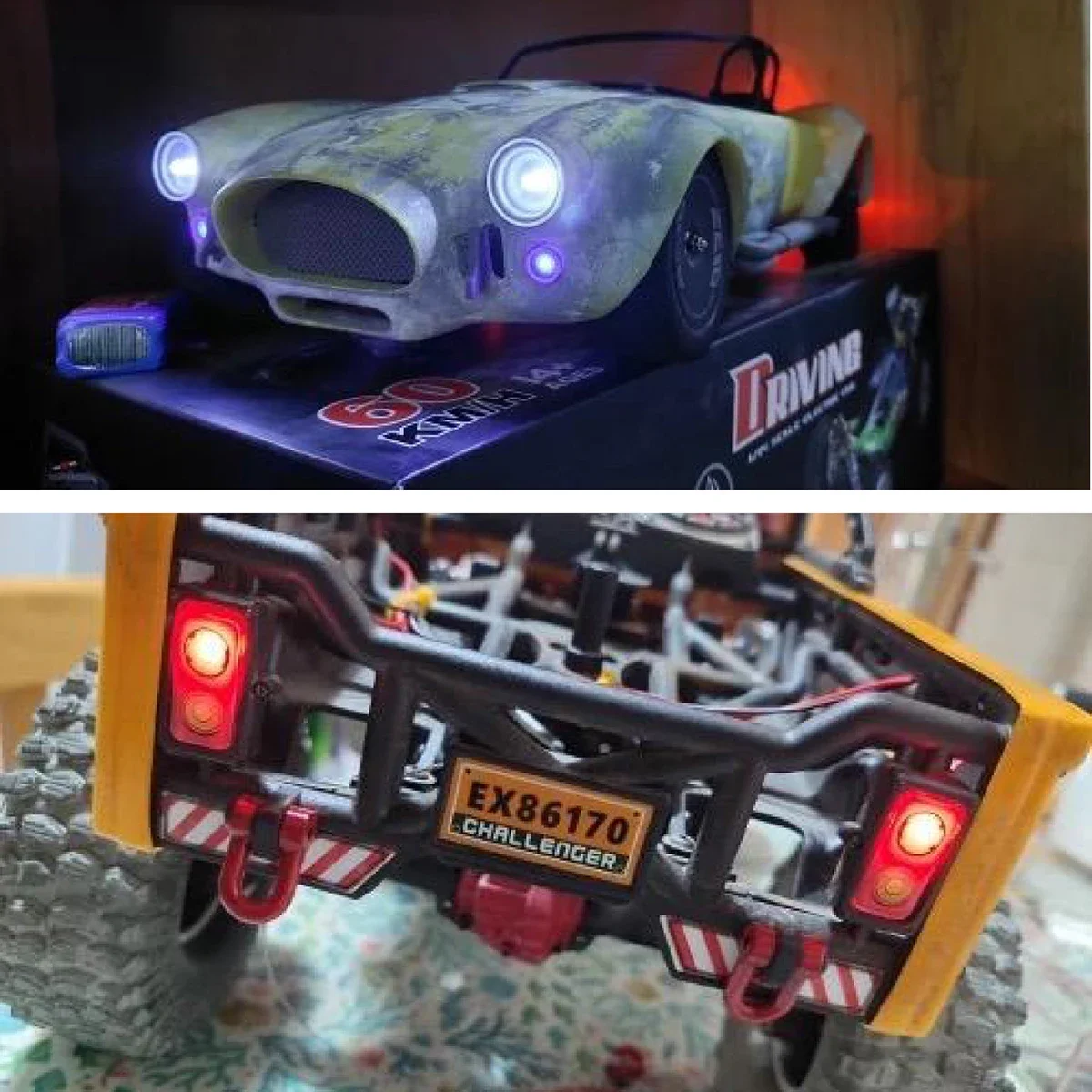 RC LED Lights Headlights Taillight Kit for 1/10 1/8 Scale RC Crawler Car Monster Truck Tank Off-Road Buggy RC4WD HSP Axial SCX10