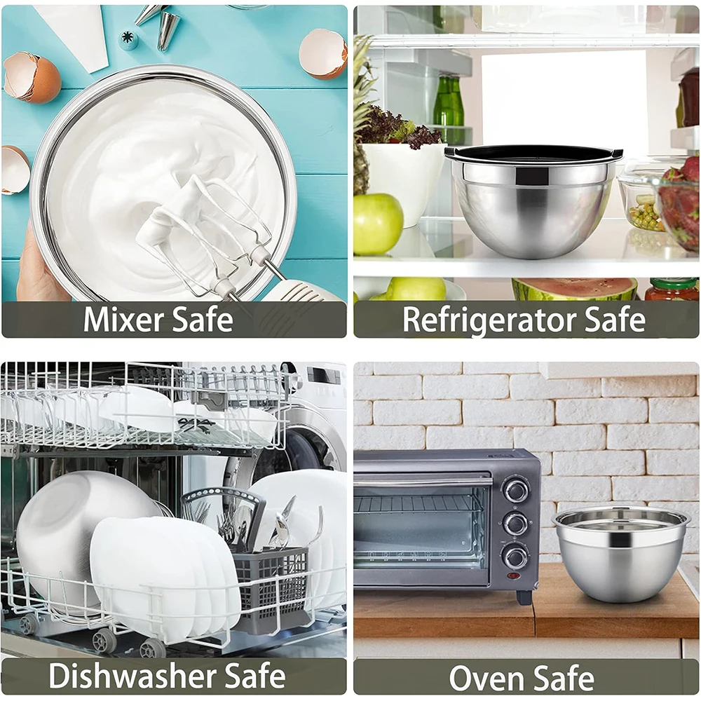 6-Piece Nesting Mixing Bowls with Airtight Lids 6