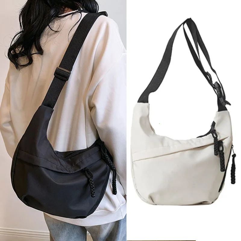 

Nylon Hobos Crossbody Bags Solid Casual Zipper Women's Bags 2025 Fashion High Capacity Solid Color Single Shoulder Totes Bag