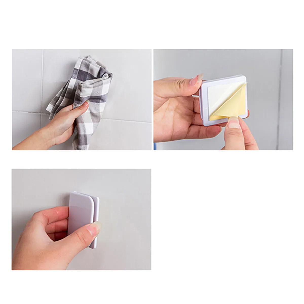 2Pcs Windproof Self-Adhesive Curtain Stop Clips Easy Install Prevent Water Leak Bathroom Shower Curtain Clips Guard Clean Floor