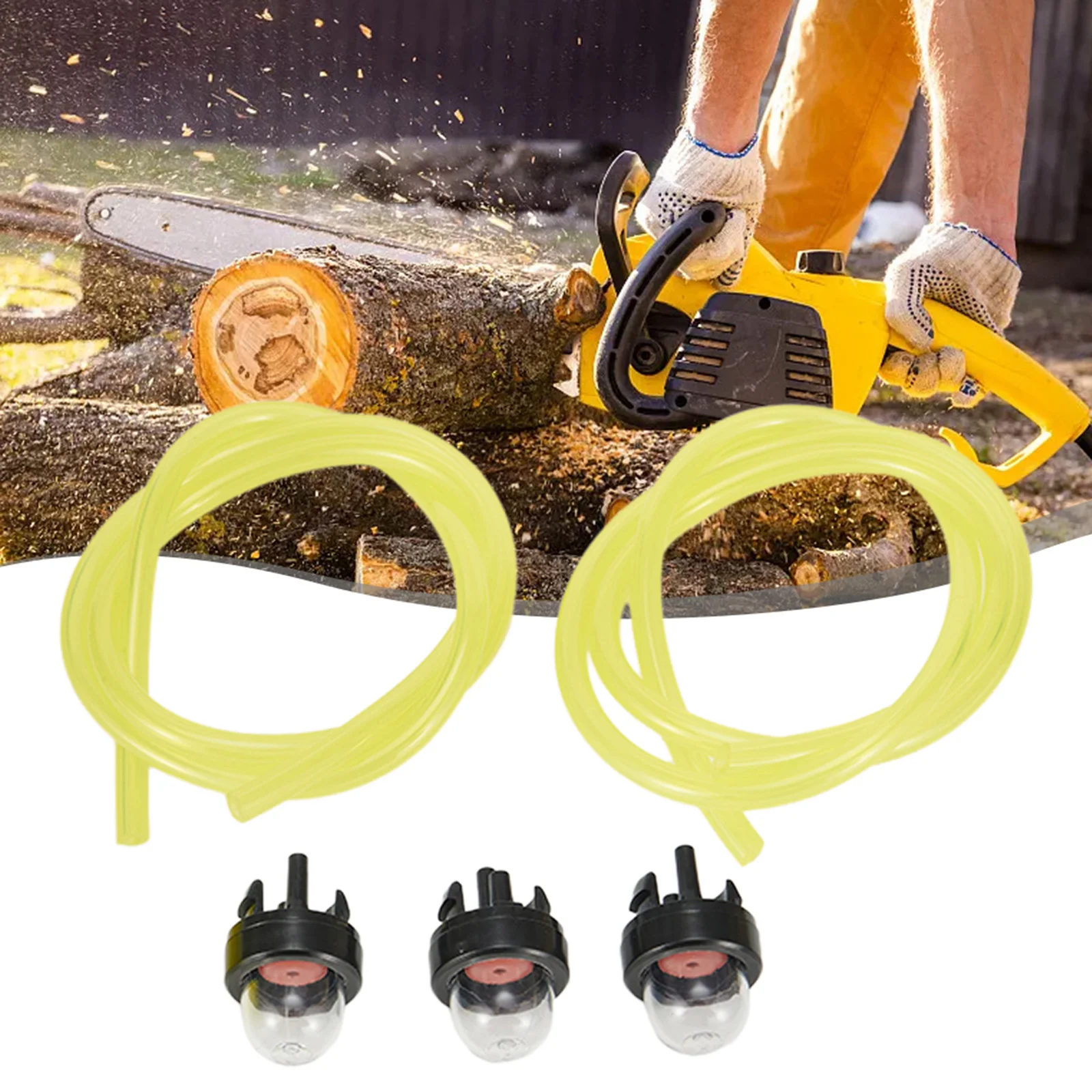 3 pièces ampoule d'amorçage avec 2 pièces tuyau de carburant pour Walbro-188-512 188 512 01183 300780001 UP04033 300780002 300780004 pièces d'outils électriques