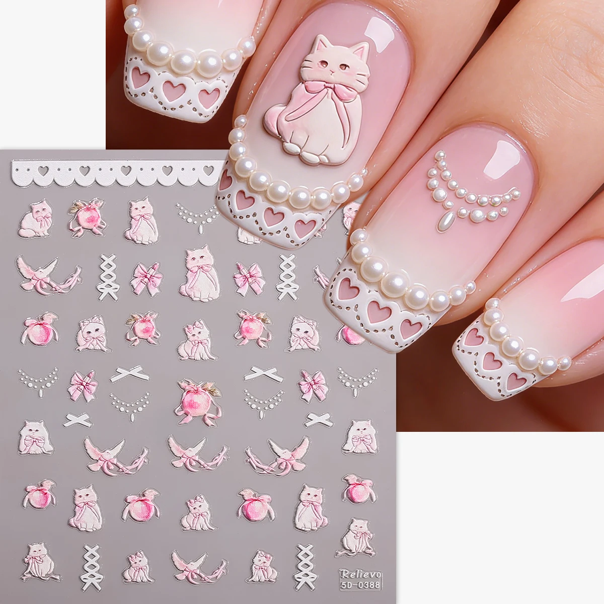 Наклейки-для-ногтей-5d-с-мультяшными-котиками-летние-розовые-персиковые-с-бантиками-и-кружевом-самоклеящиеся-для-маникюра-декор-для-ногтей-diy