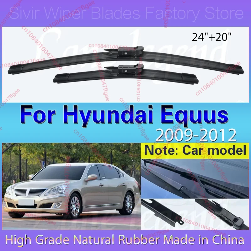 

For Hyundai Equus 2009 2010 2011 2012 Wiper LHD Front Wiper Blades Windshield Windscreen Clean Window Car Rain Brushes 24"+20"
