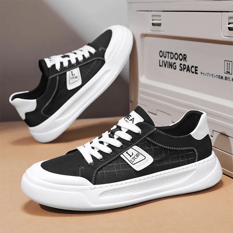 

Ice Silk Canvas Shoes for Men Breathable Fashionable Loafers round Toe Rubber Sole Non Leather Casual Shoes Spring Autumn 2025