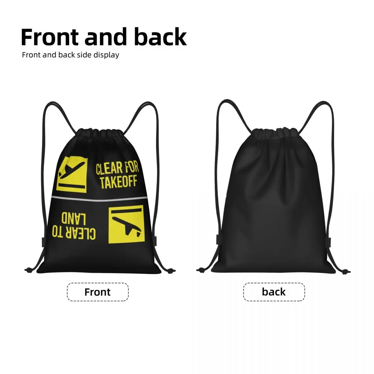 Clear For Takeoff Landing Drawstring Backpack Bags Women Men Lightweight Aviator Pilot Gym Sports Sackpack Sacks for Traveling