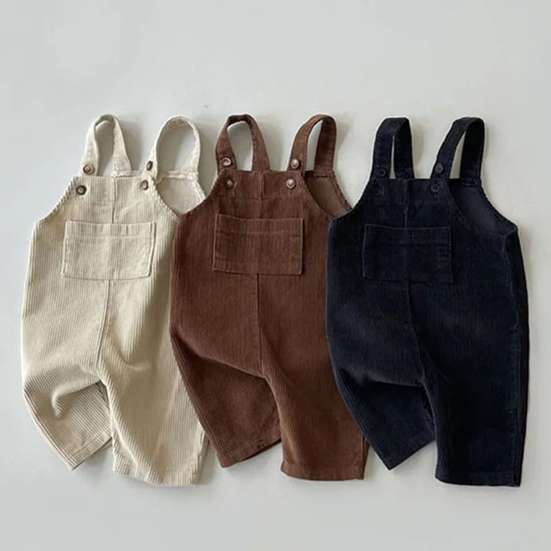 

Newborn Boy Girl Corduroy Jumpsuit Overalls Spring Autumn Loose Baby Girls One Piece Clothes Casual Bib Pants Outfit