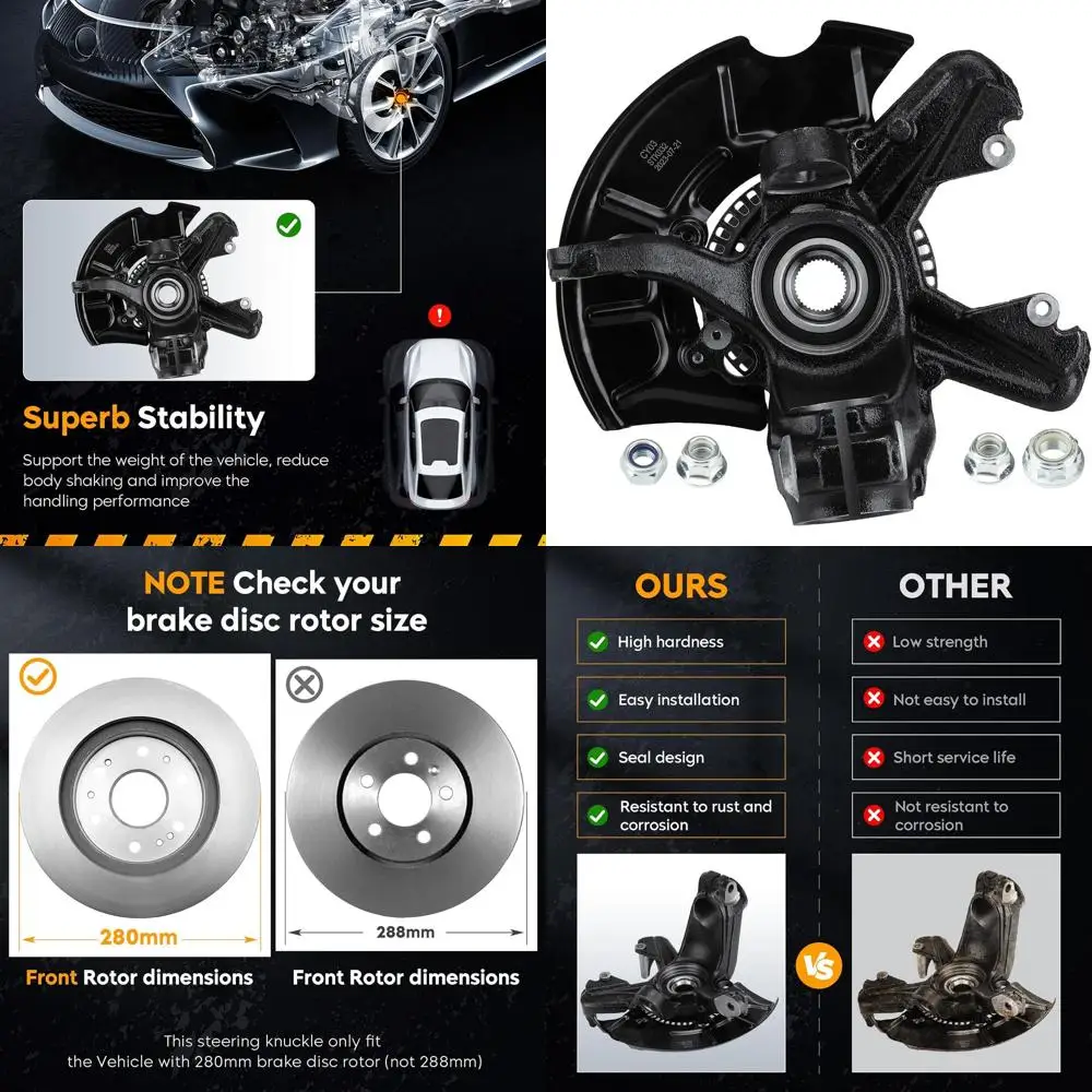 

Front Left Driver Side Steering Knuckle & Wheel Bearing Hub Assembly Fit for Volkswagen Beetle 1998-2010, for Golf 1999-2006 & 2