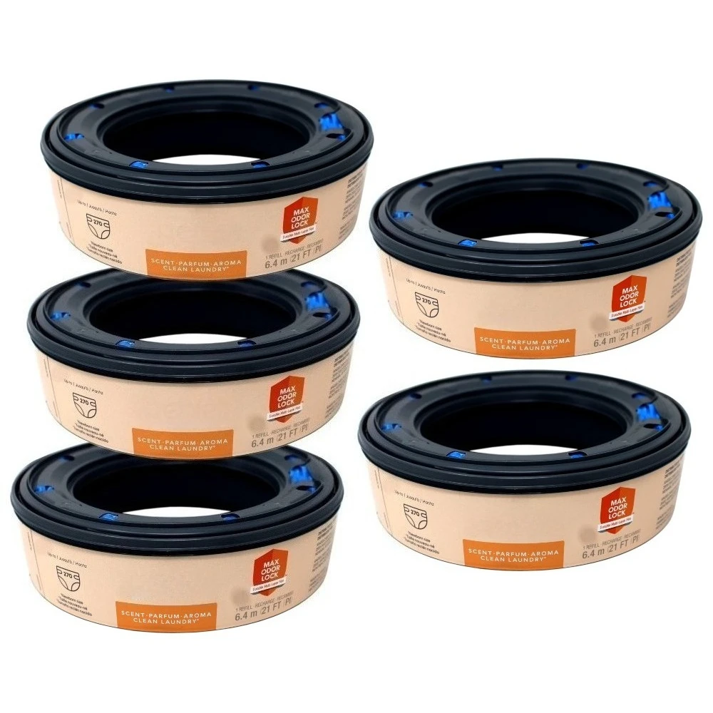 

Набор из 5 сменных блоков для устранения запаха при стирке, 6,4 м (21 фут), вмещает до 270 подгузников для новорожденных, сменные блоки для урна для подгузников, товары для детской комнаты