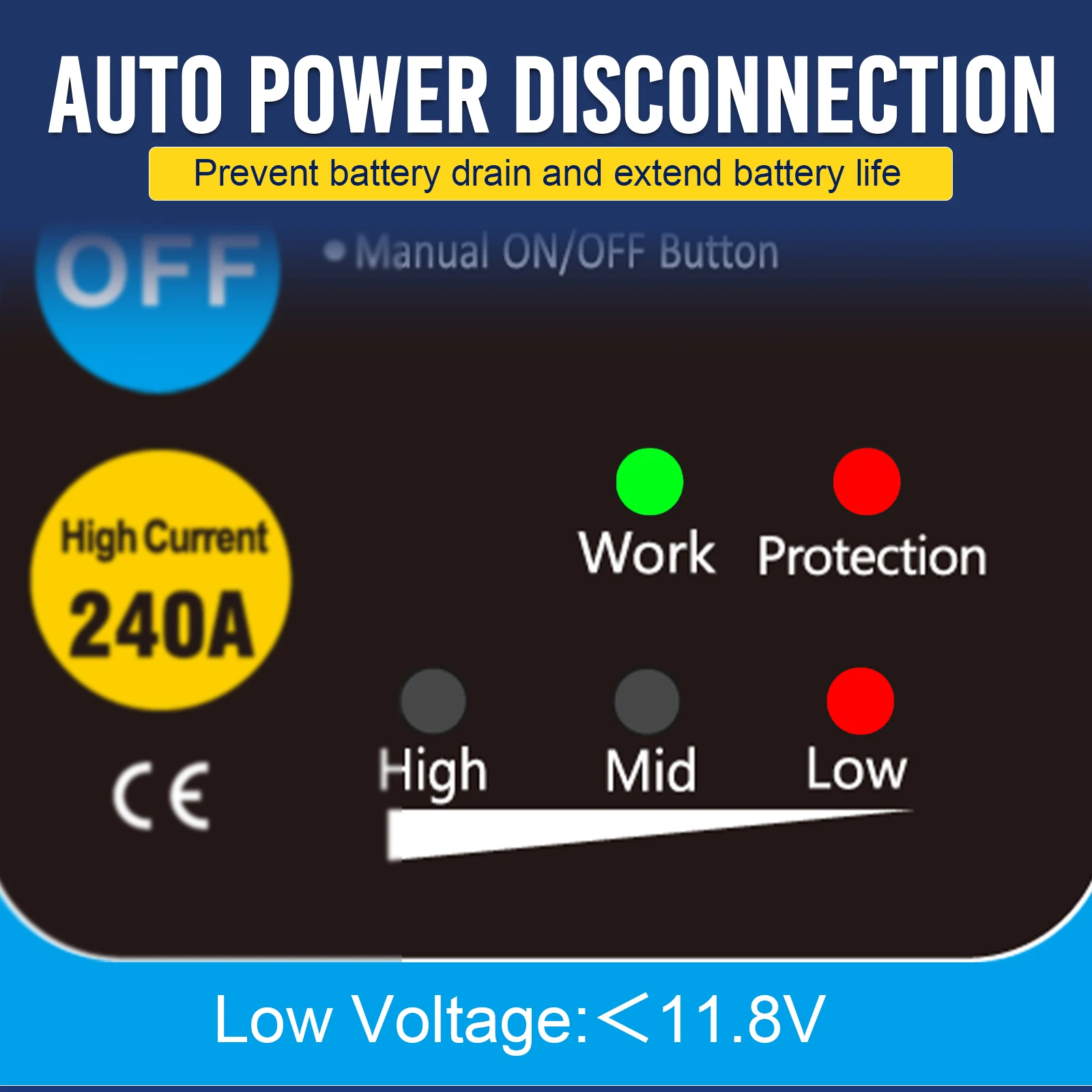

MICTUNING Battery Disconnect Isolator Anti-Theft Switch Kill Switch Remote Control 12V 240A for RV Truck Camper Boat