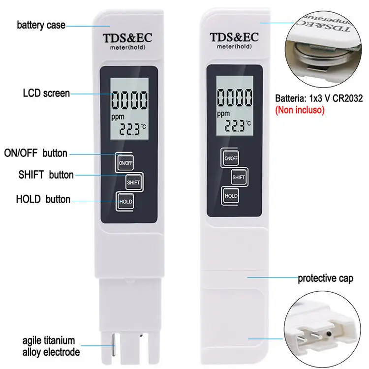 Professional 3 In 1  Tester Water  Meter TDS EC Temperature Meter Digital LCD Water Testing Pen Purity Filter Water Quality