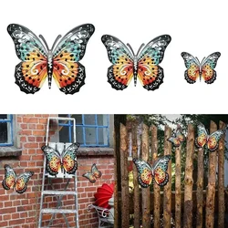 Metal Butterfly Figurine Wall Decor Art Sculpture Outdoor Hanging Ornament  Indoor/Outdoor Fence Home Room Garden Decoration