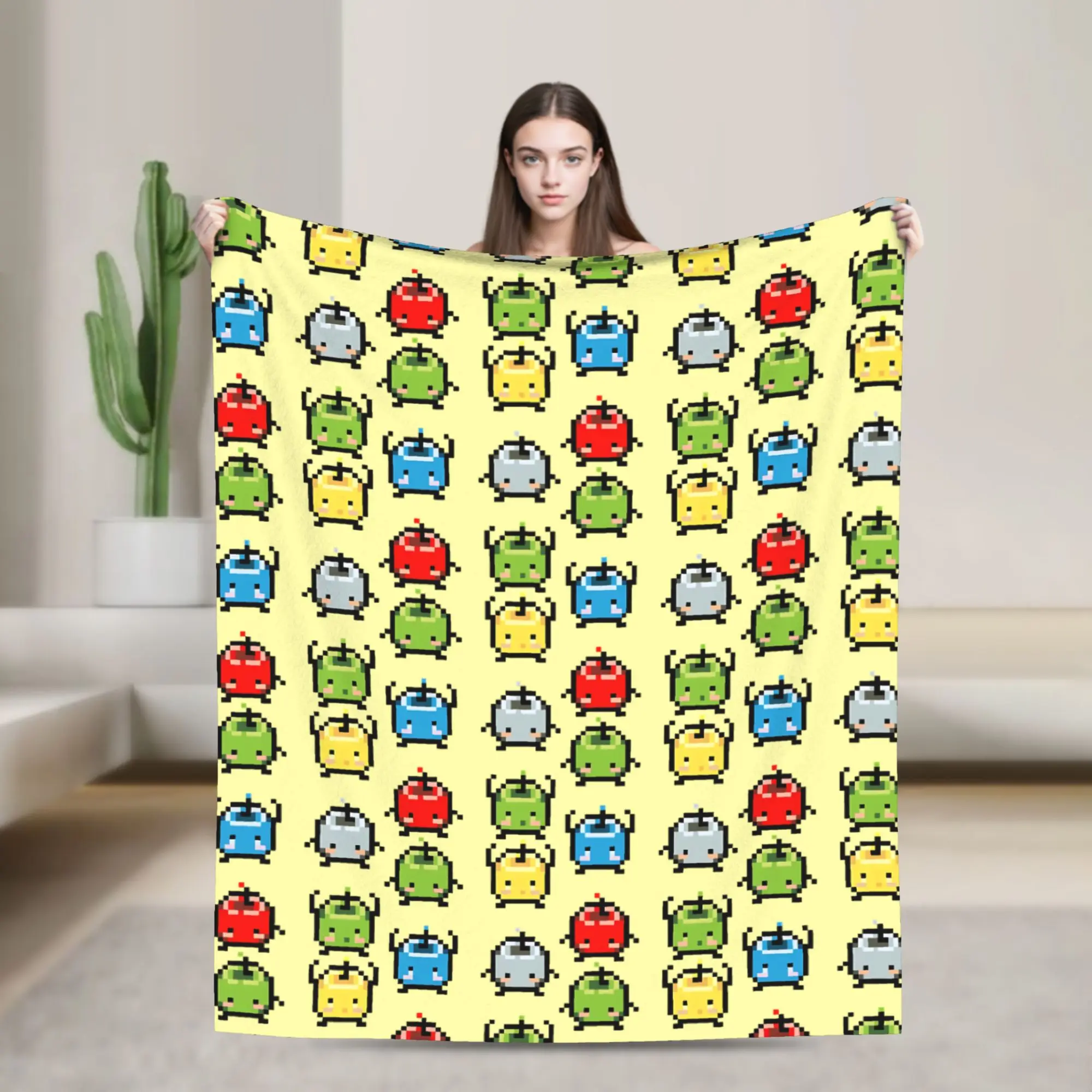Junimos Blue Chicken Stardew Valley Blanket Warm Soft Fluffy Plush Throw Blanket For Couch Camping Flannel Bedspread Bed Cover