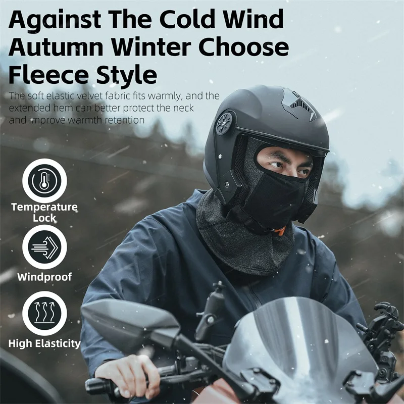 WEST BIKING Winter Motorcycle Fleece Balaclava Mask Men Cycling Caps Running Ski Hiking Hat Bicycle Windproof Thermal Sport Gear