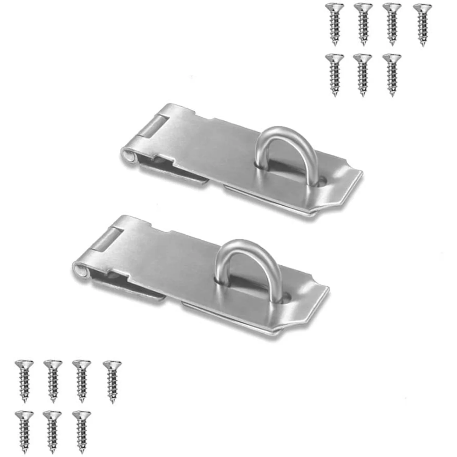 Door Locks Hasp Latch, 5 Inch Stainless Steel Safety Packlock Clasp Hasp Lock Latch, Extra Thick Gate Lock Hasp with Screws Brus