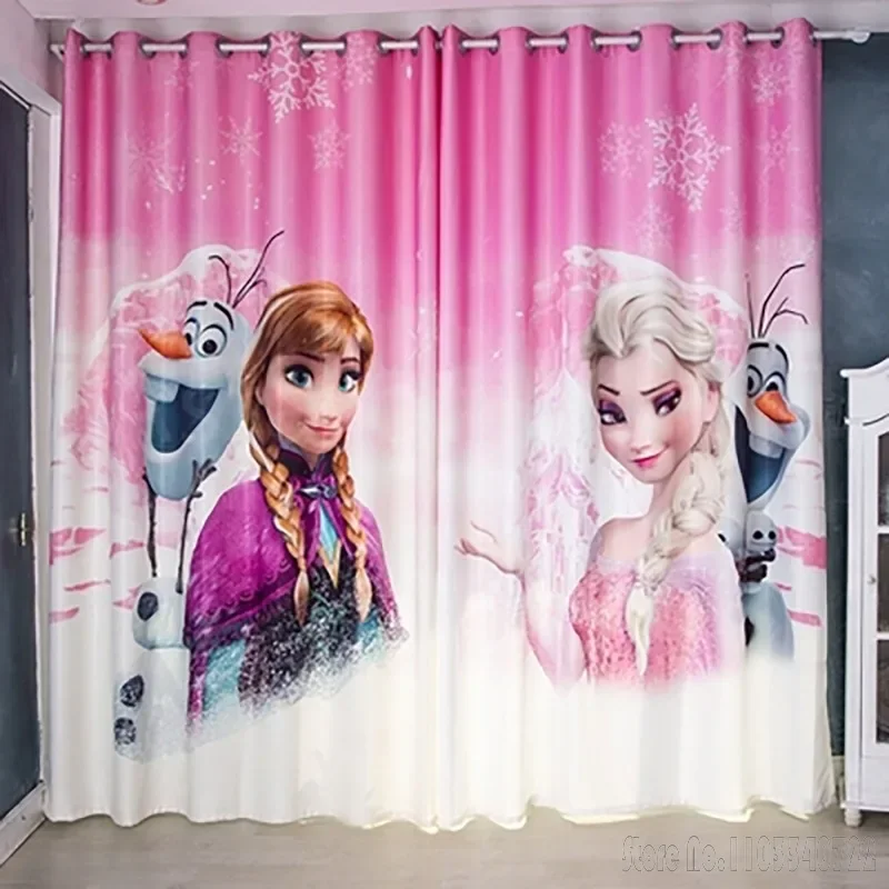 Disney Frozen Princess Super Combination Olaf Elsa Window Curtain 3D Print Blackout Curtains Living Room Bedroom Decor Kids Gift