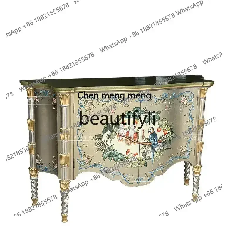 

D178 European classical entrance cabinet painted storage cabinet living room bedroom decoration cabinet
